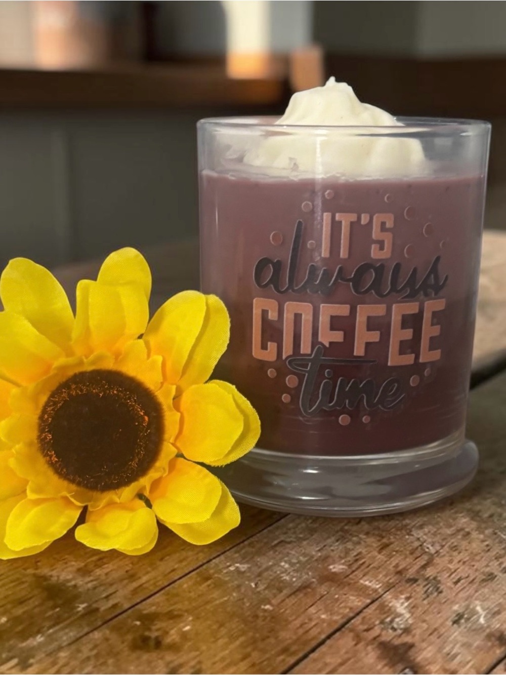 It's Always Coffee Time' homemade Decorative Candle - Scented Home Accent
